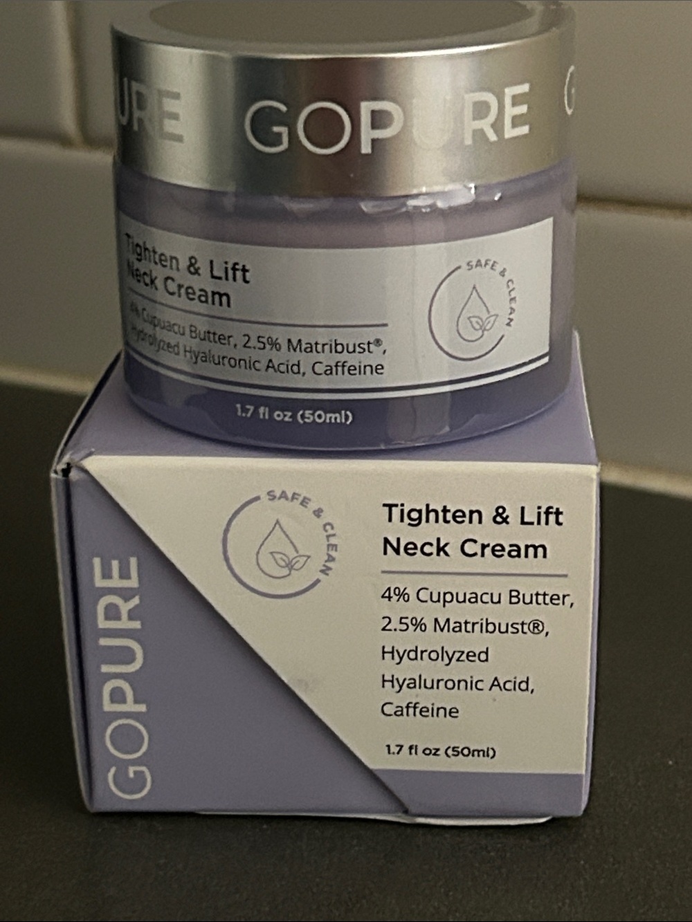 GOPURE Tighten & Lift Neck Cream - Lavender Jar 1.7 oz new/sealed exp 2028